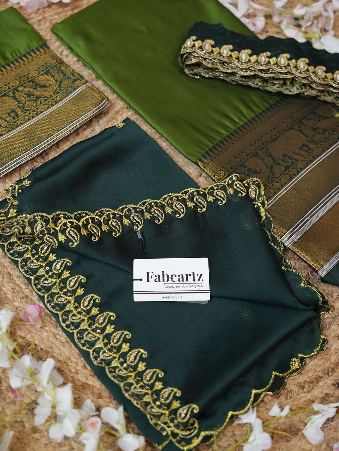 women self design south indian style unstitched lehenga choli - 22240714 -  Standard Image - 1