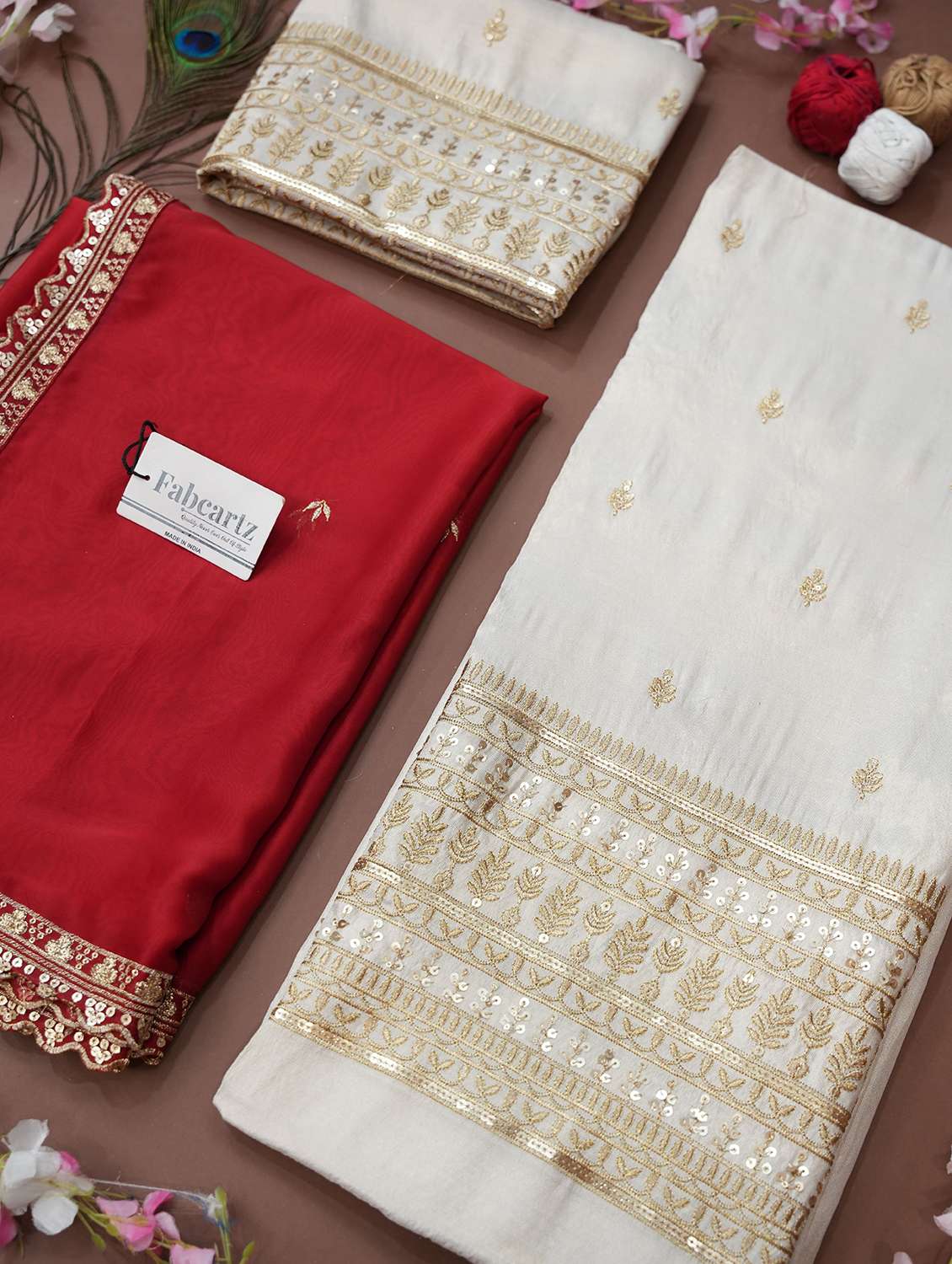 women solid with work unstitched lehenga choli - 22240718 -  Standard Image - 4