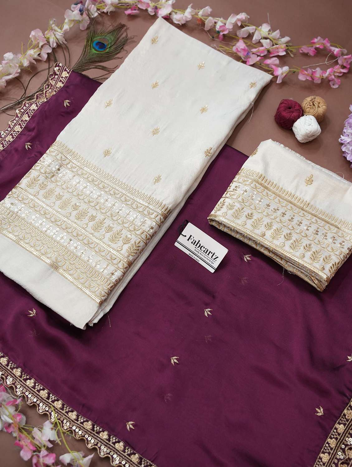 women solid with work unstitched lehenga choli - 22240719 -  Standard Image - 1