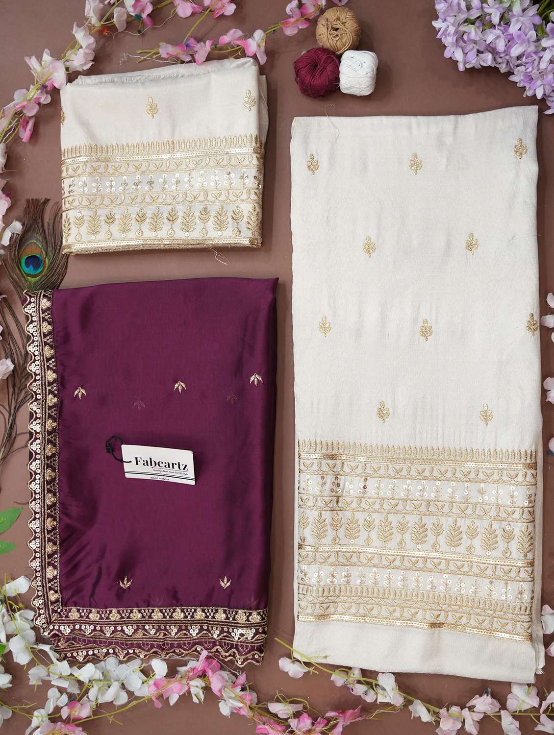 women solid with work unstitched lehenga choli - 22240719 -  Standard Image - 4