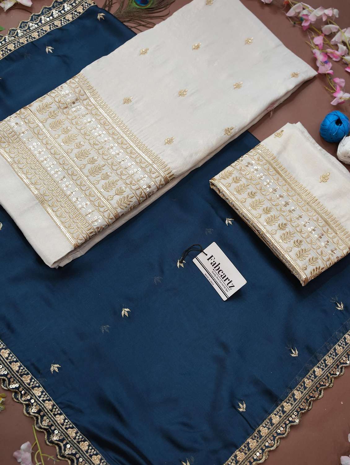 women solid with work unstitched lehenga choli - 22240721 -  Standard Image - 4