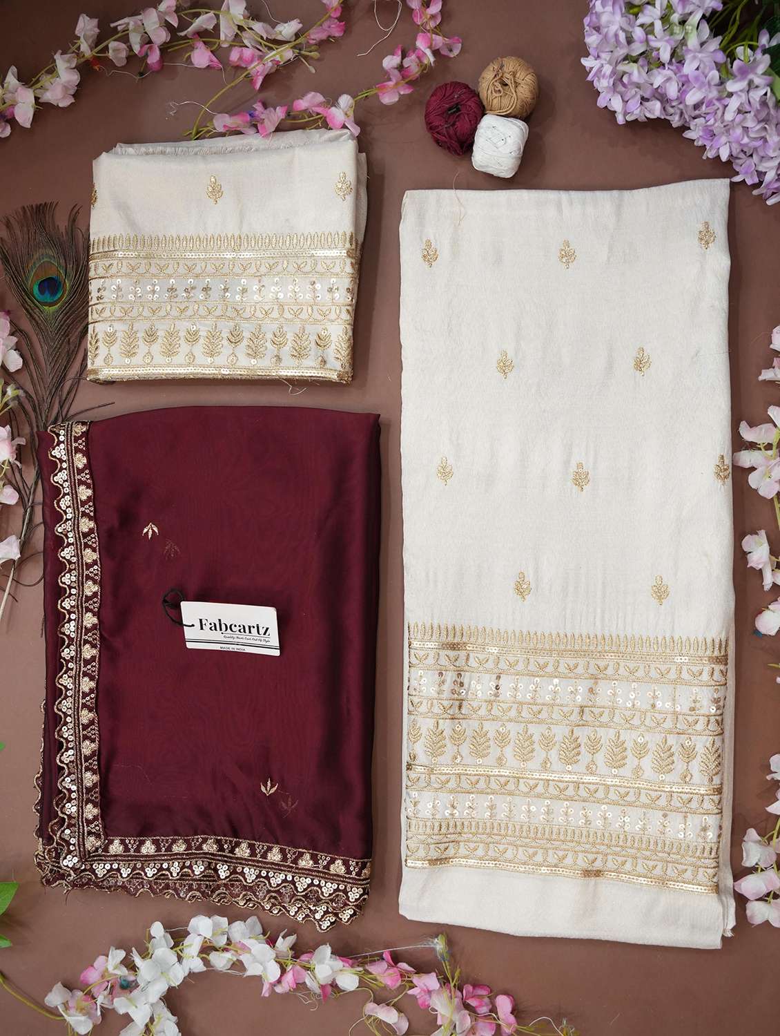 women solid with work unstitched lehenga choli - 22240722 -  Standard Image - 1