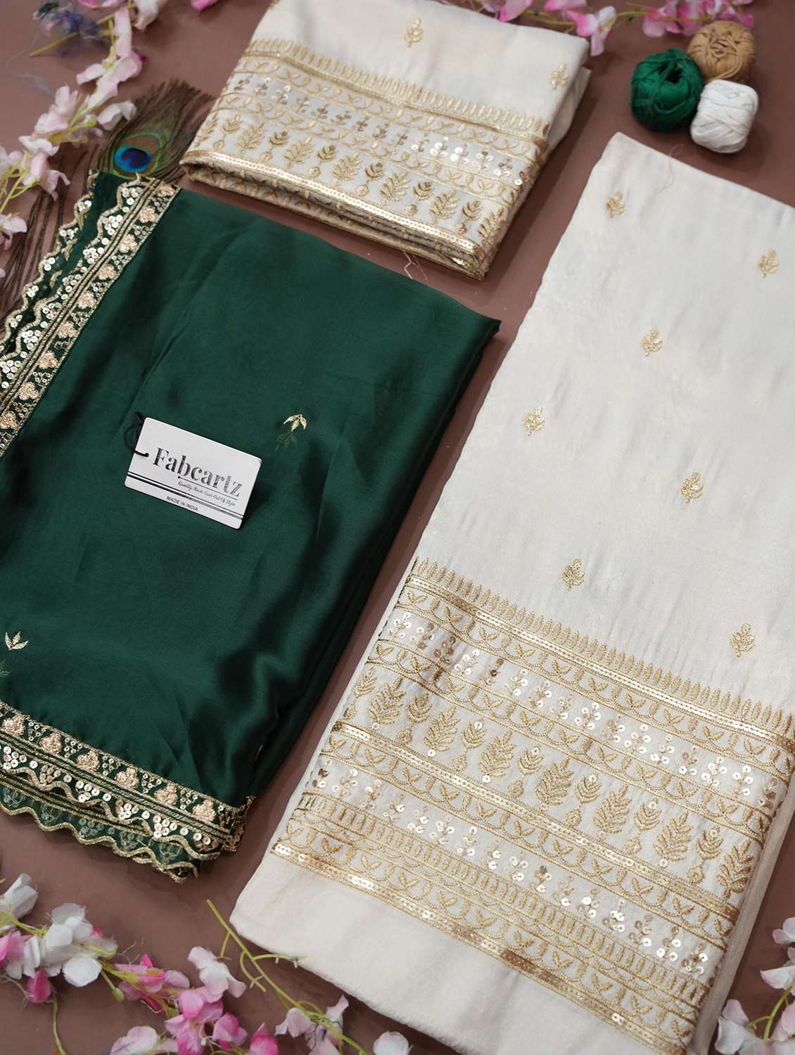 women solid with work unstitched lehenga choli - 22240724 -  Standard Image - 1