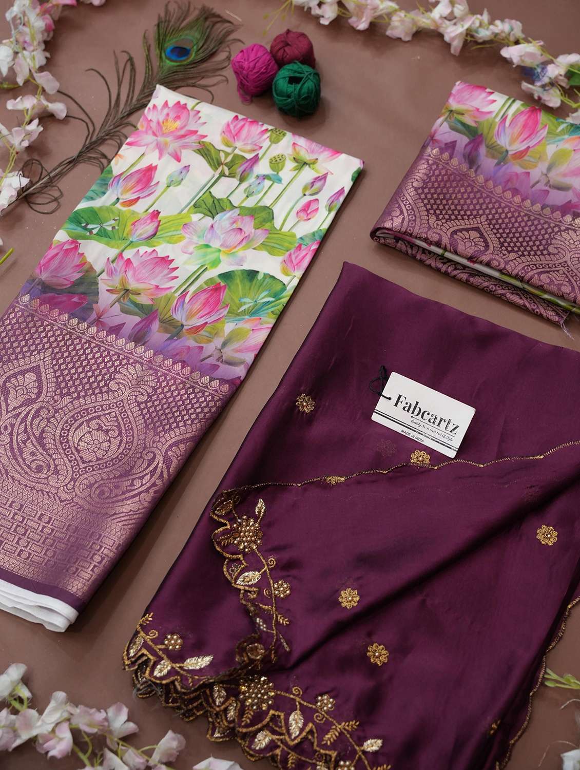 women floral south indian style unstitched lehenga choli - 22240725 -  Standard Image - 4