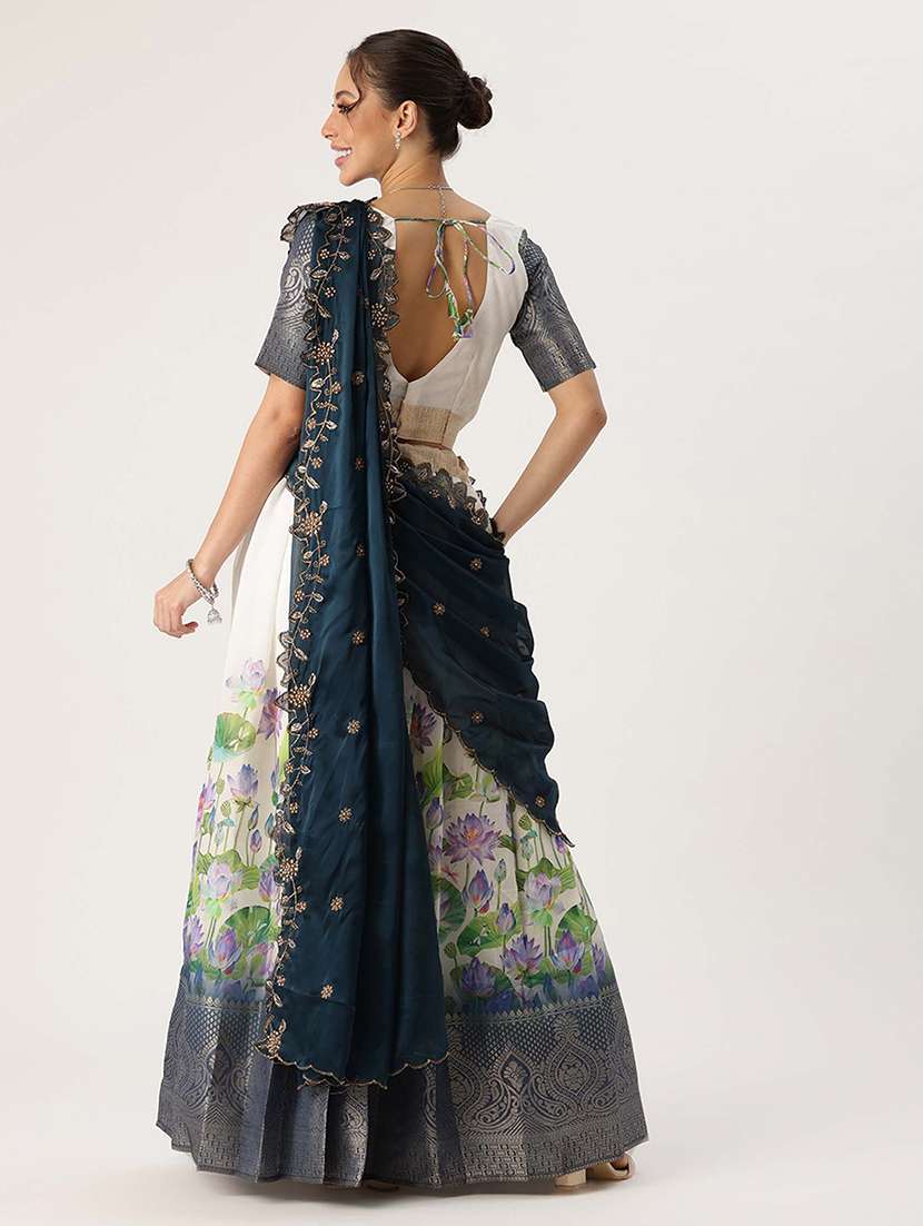 women floral south indian style unstitched lehenga choli - 22240726 -  Standard Image - 1