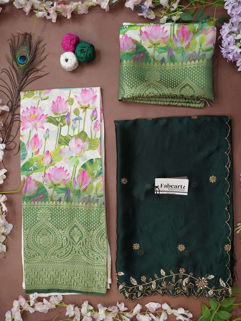 women floral south indian style unstitched lehenga choli - 22240729 -  Standard Image - 4