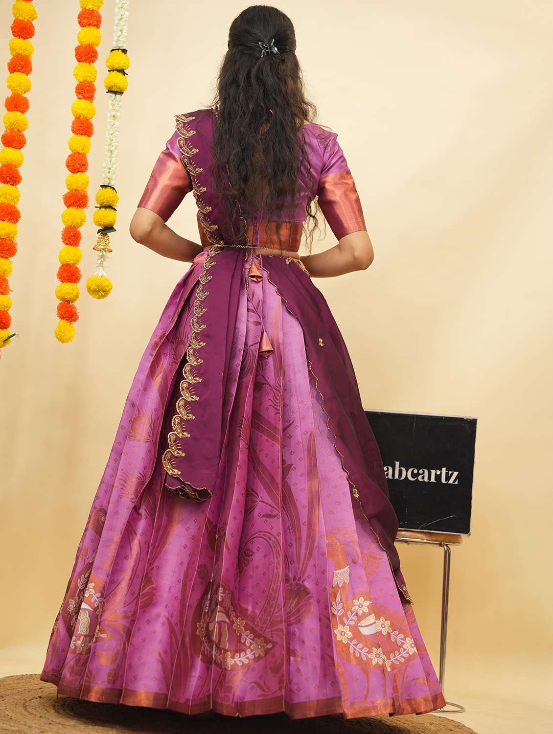 women self design south indian style unstitched lehenga choli - 22240760 -  Standard Image - 1