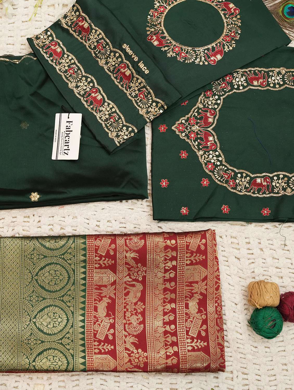 women self design south indian style unstitched lehenga choli - 22240763 -  Standard Image - 4