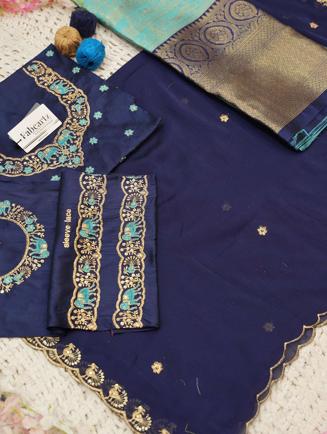 women self design south indian style unstitched lehenga choli - 22240764 -  Standard Image - 4