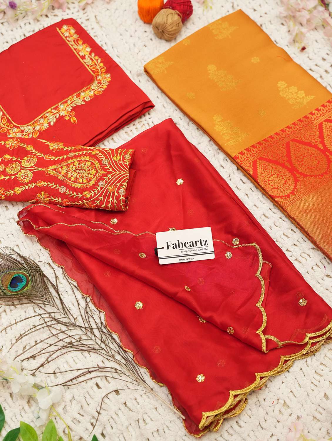 women self design south indian style unstitched lehenga choli - 22240768 -  Standard Image - 1