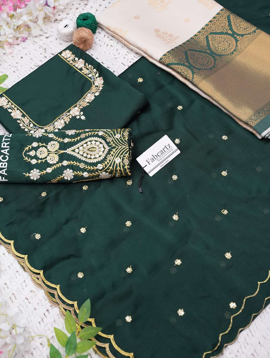 women self design south indian style unstitched lehenga choli - 22240770 -  Standard Image - 1