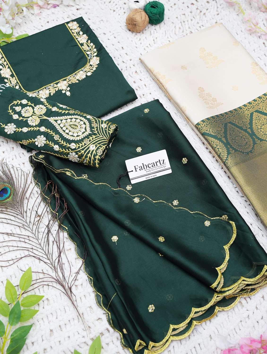 women self design south indian style unstitched lehenga choli - 22240770 -  Standard Image - 4