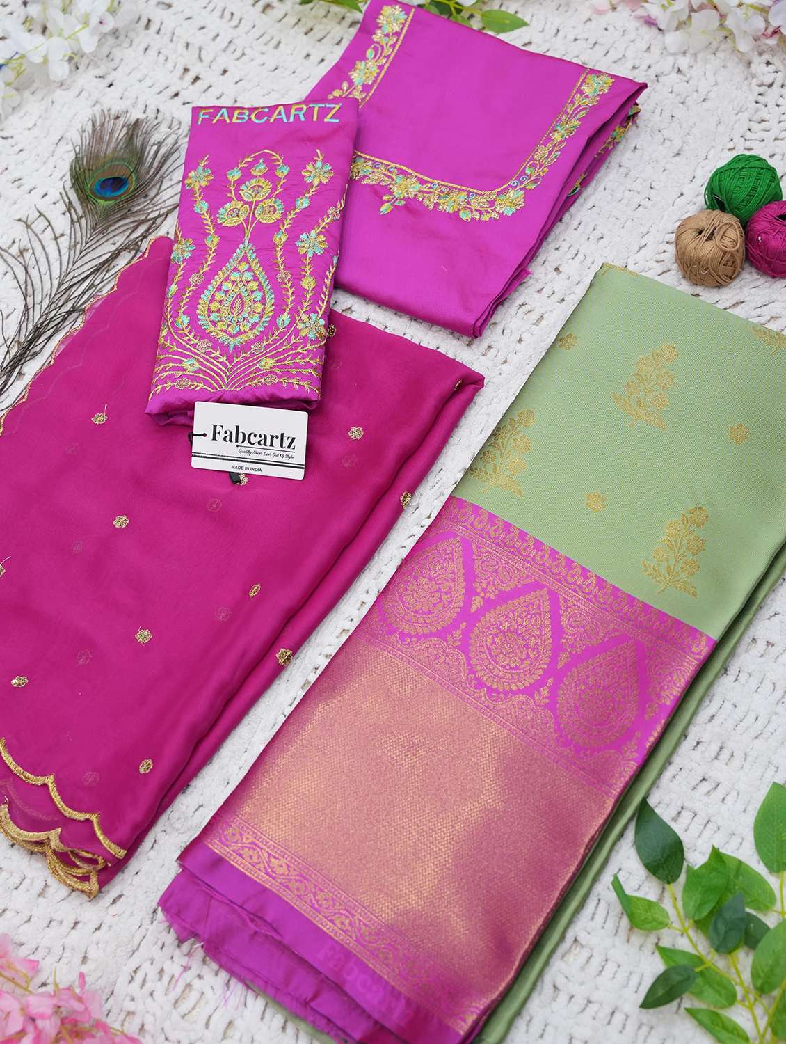 women self design south indian style unstitched lehenga choli - 22240774 -  Standard Image - 1