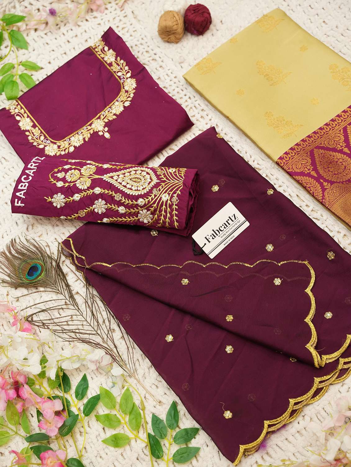 women self design south indian style unstitched lehenga choli - 22240776 -  Standard Image - 4