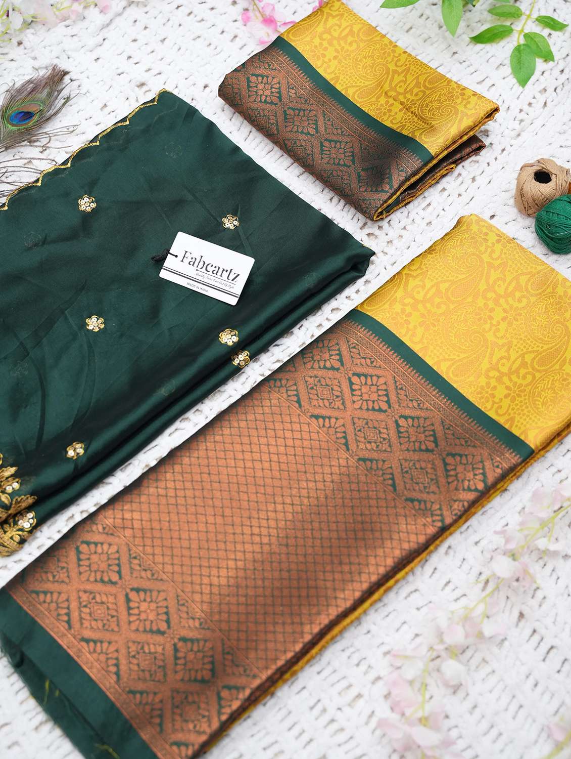 women self design south indian style unstitched lehenga choli - 22240783 -  Standard Image - 1