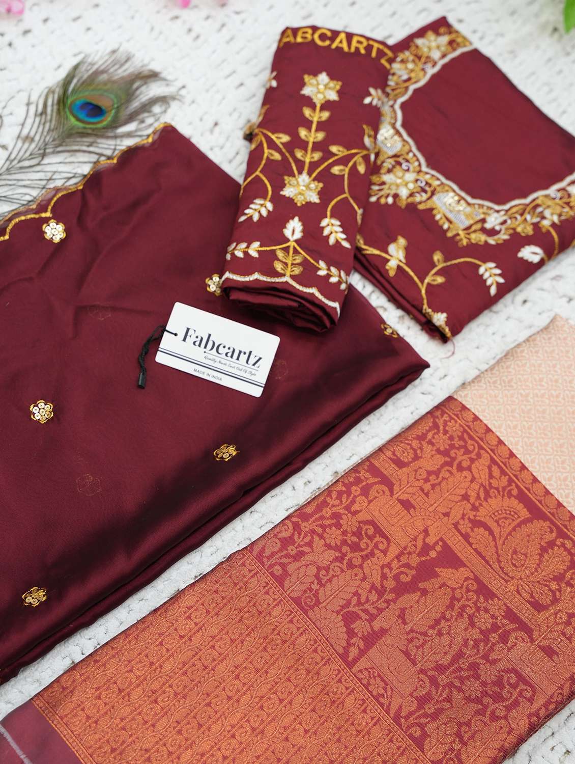 women self design south indian style unstitched lehenga choli - 22240788 -  Standard Image - 1