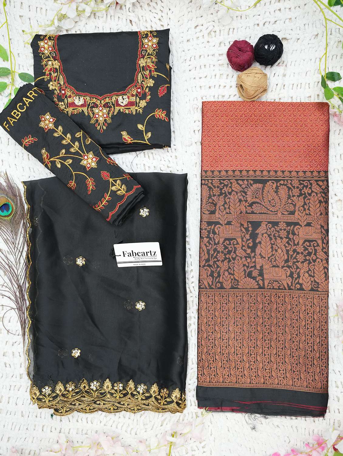 women self design south indian style unstitched lehenga choli - 22240792 -  Standard Image - 1