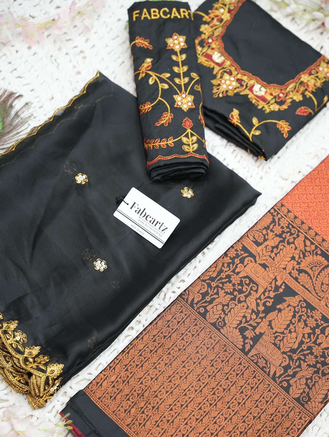 women self design south indian style unstitched lehenga choli - 22240792 -  Standard Image - 4