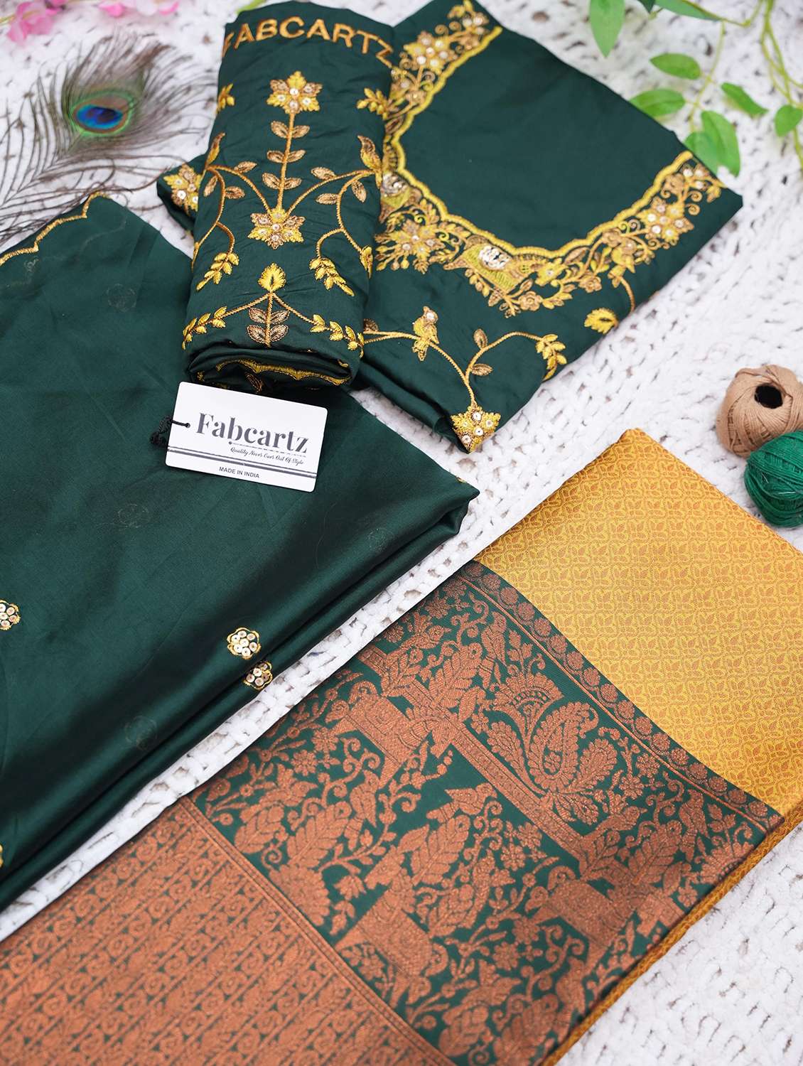 women self design south indian style unstitched lehenga choli - 22240794 -  Standard Image - 1