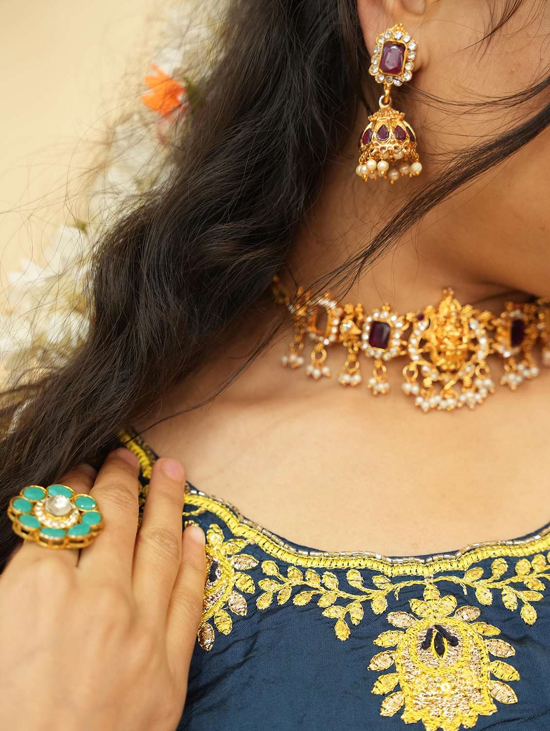 women self design south indian style unstitched lehenga choli - 22240799 -  Standard Image - 4