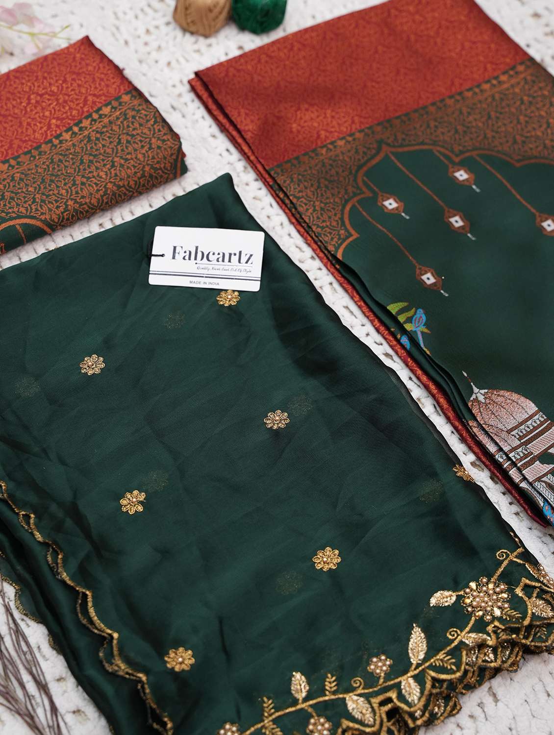 women self design south indian style unstitched lehenga choli - 22240808 -  Standard Image - 4