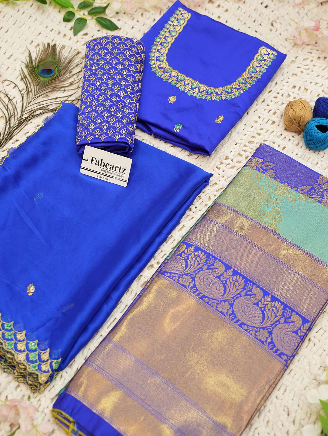 women self design south indian style unstitched lehenga choli - 22240819 -  Standard Image - 4