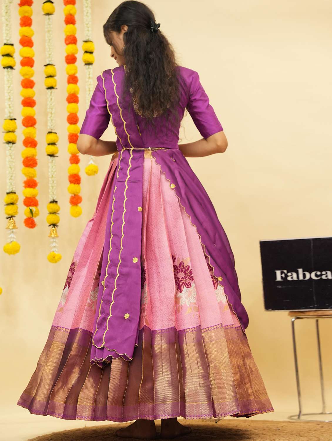 women self design south indian style unstitched lehenga choli - 22240841 -  Standard Image - 1