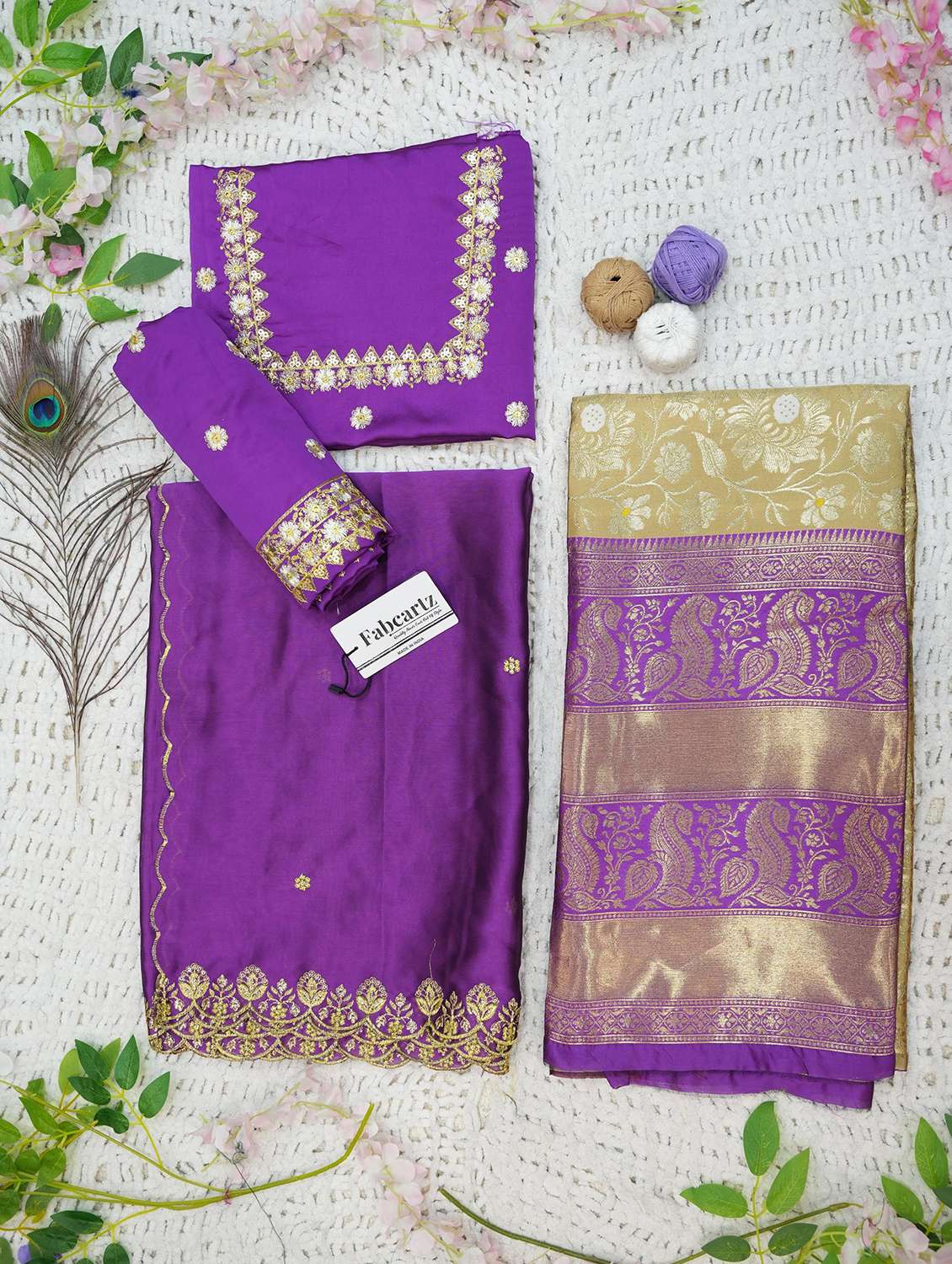 women self design south indian style unstitched lehenga choli - 22240848 -  Standard Image - 1