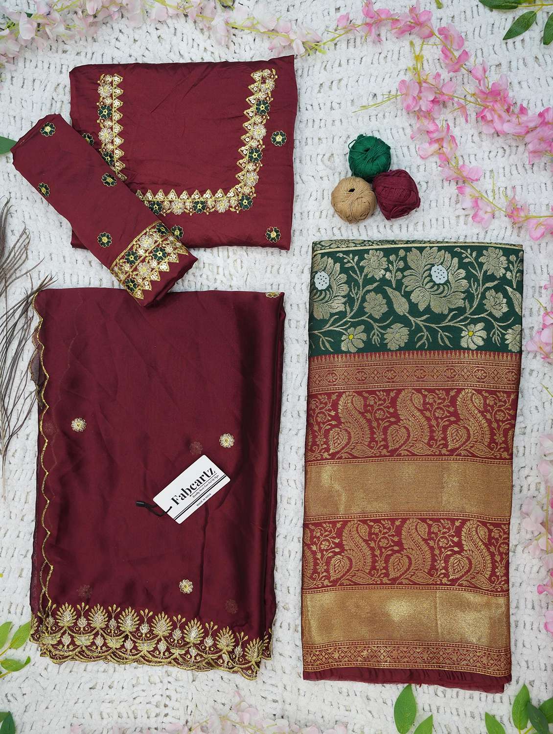 women self design south indian style unstitched lehenga choli - 22240850 -  Standard Image - 1