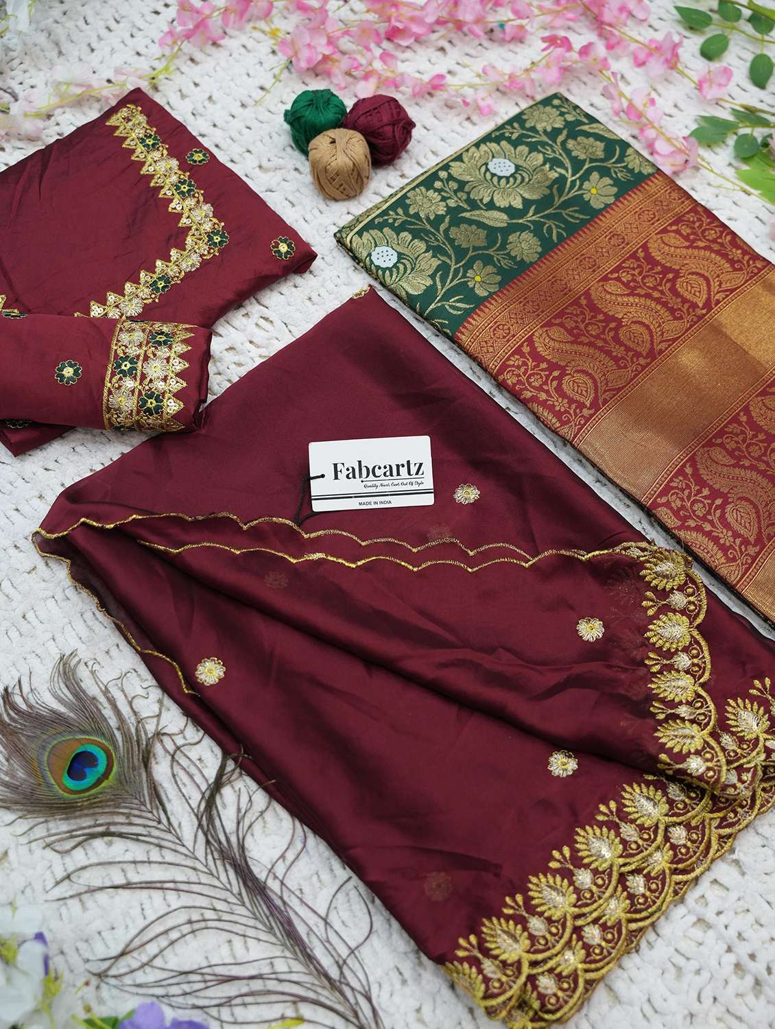 women self design south indian style unstitched lehenga choli - 22240850 -  Standard Image - 4