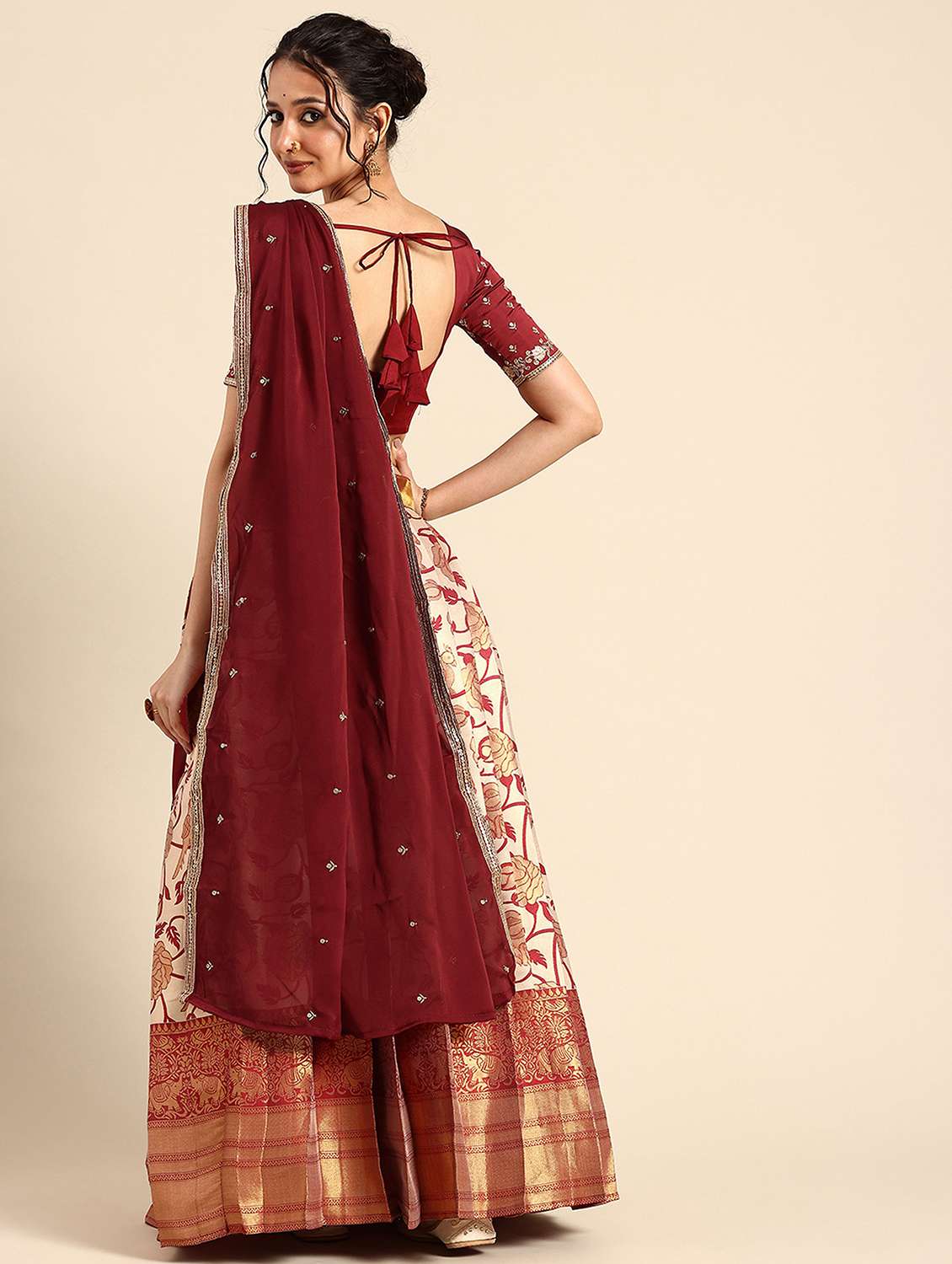 women self design south indian style stitched lehenga choli - 22240876 -  Standard Image - 1