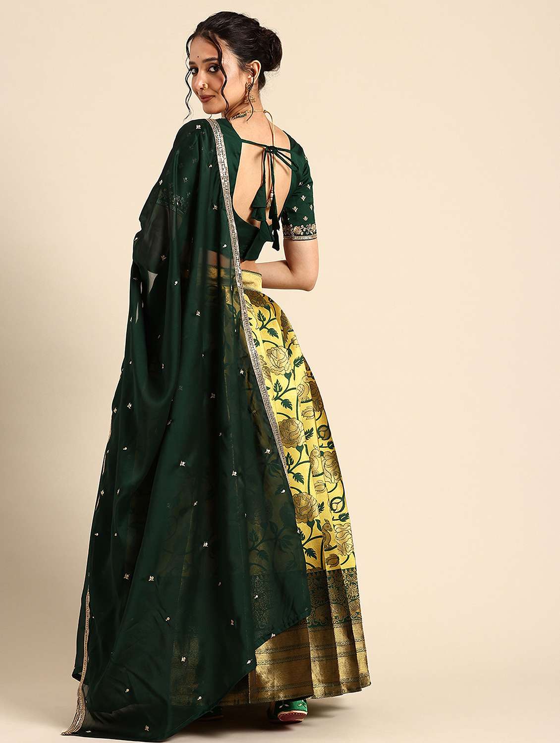 women self design south indian style stitched lehenga choli - 22240880 -  Standard Image - 1