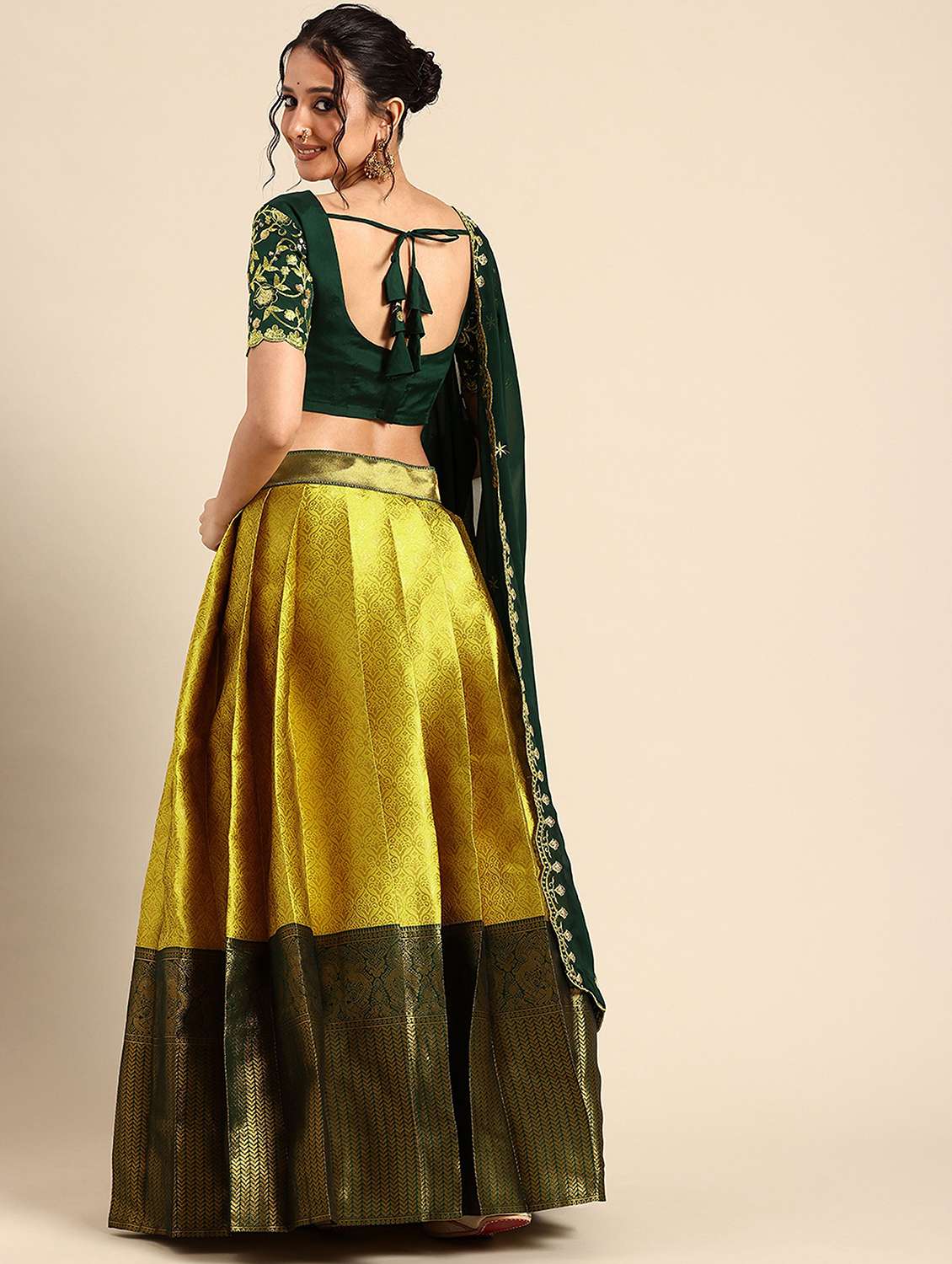 women self design south indian style unstitched lehenga choli - 22240882 -  Standard Image - 1