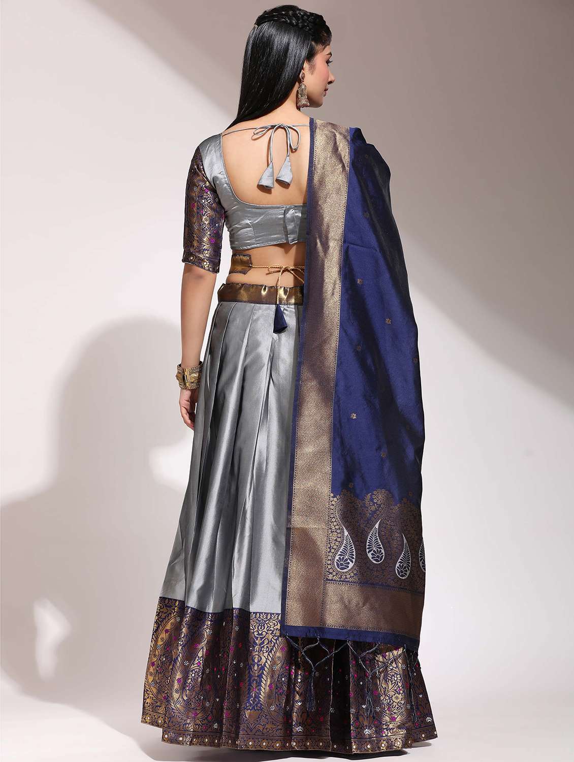 women self design south indian style unstitched lehenga choli - 22240896 -  Standard Image - 1