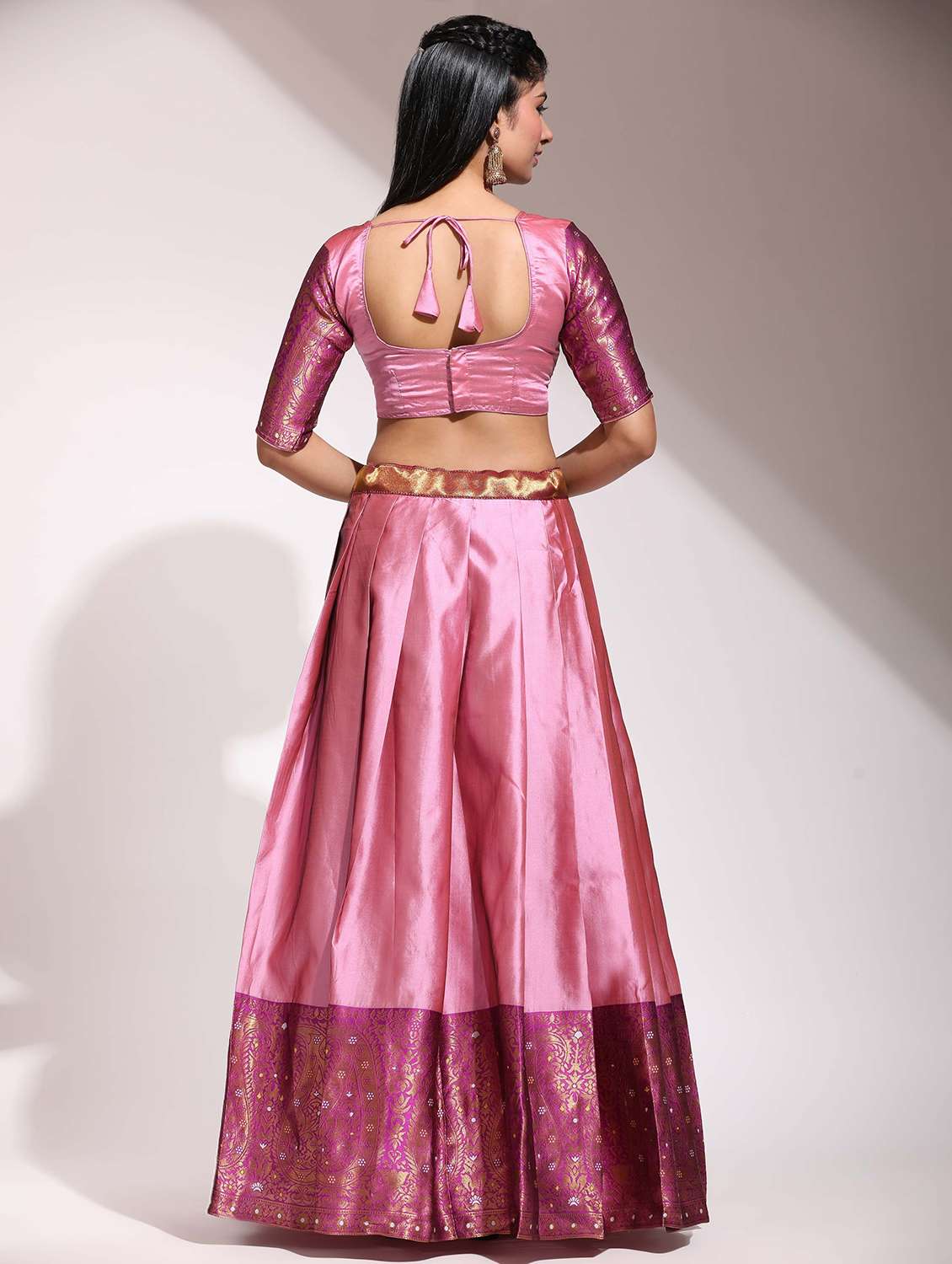 women self design south indian style unstitched lehenga choli - 22240900 -  Standard Image - 1