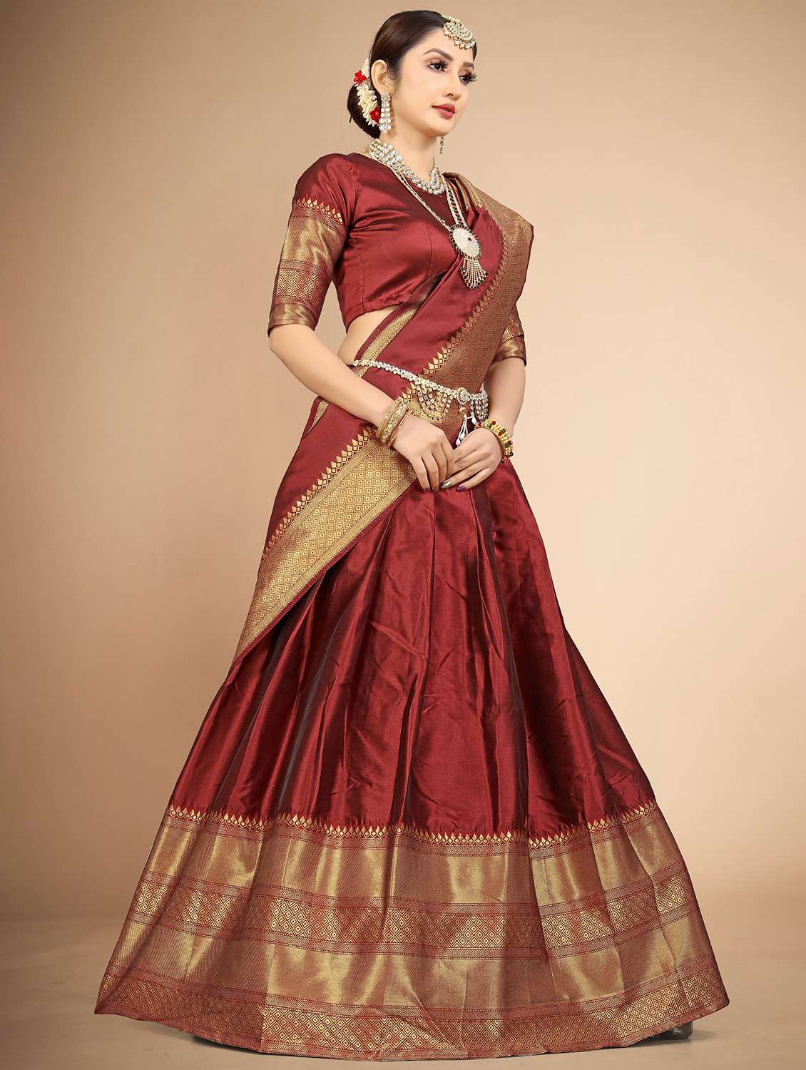 women self design unstitched lehenga choli - 22240906 -  Standard Image - 1