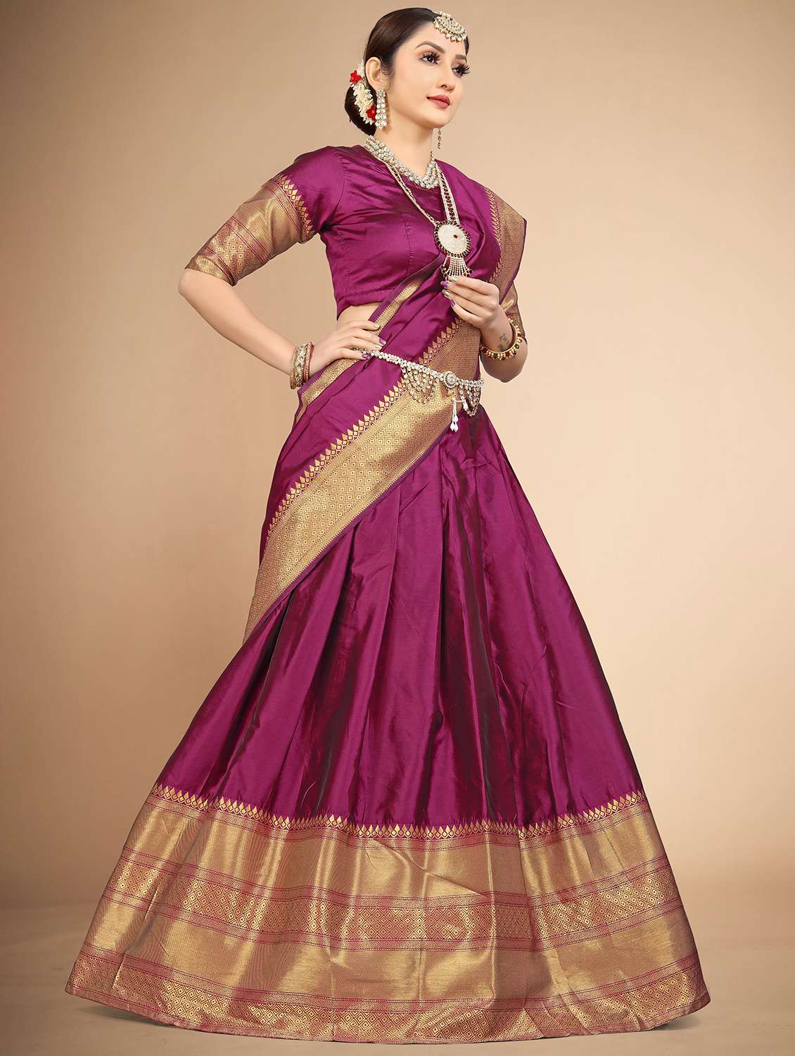 women self design unstitched lehenga choli - 22240912 -  Standard Image - 1