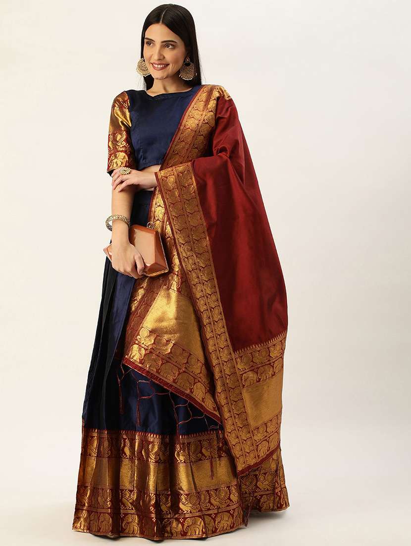 women self design flared stitched lehenga choli