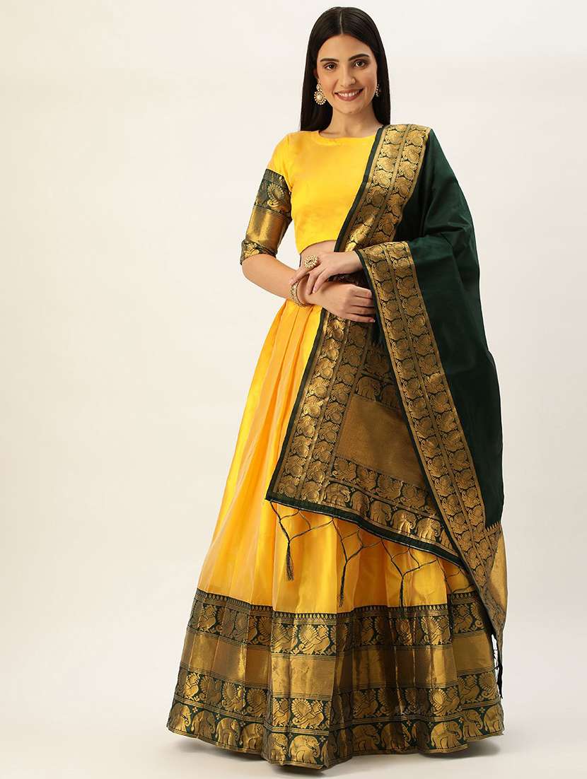 women self design flared stitched lehenga choli