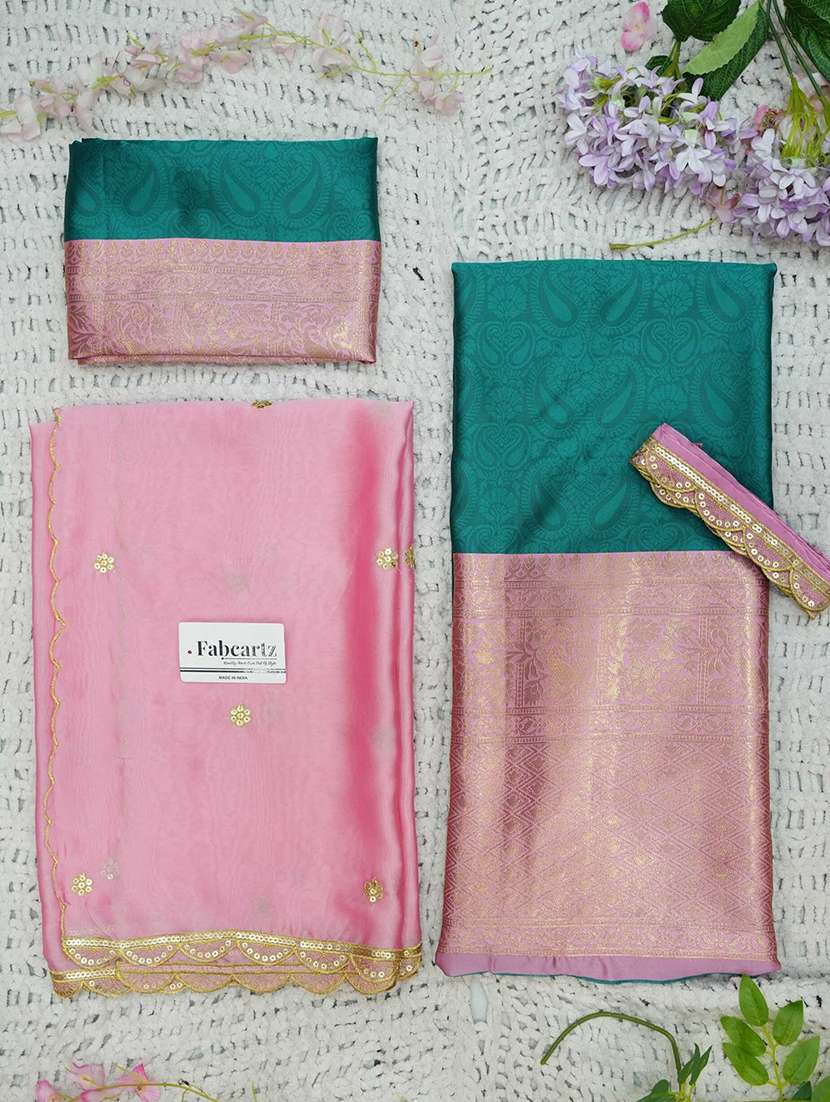 women self design south indian style unstitched lehenga choli - 22240920 -  Standard Image - 1