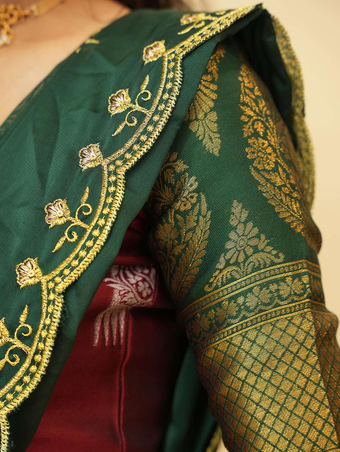 women self design south indian style unstitched lehenga choli - 22240928 -  Standard Image - 4