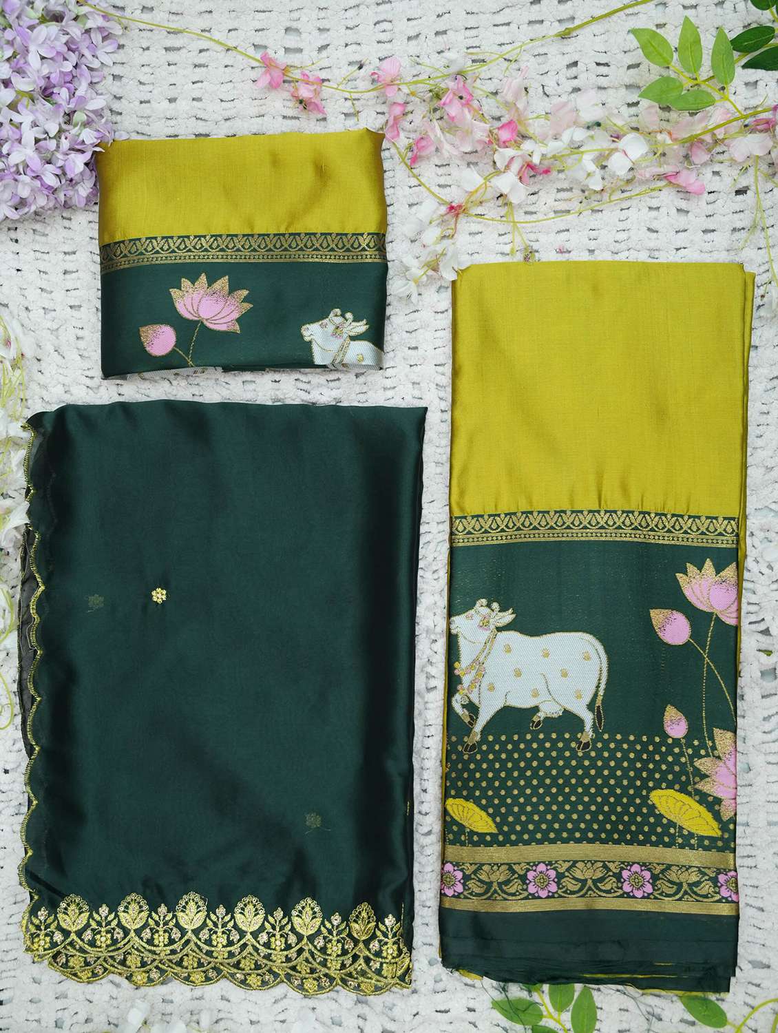 women self design south indian style unstitched lehenga choli - 22240938 -  Standard Image - 1