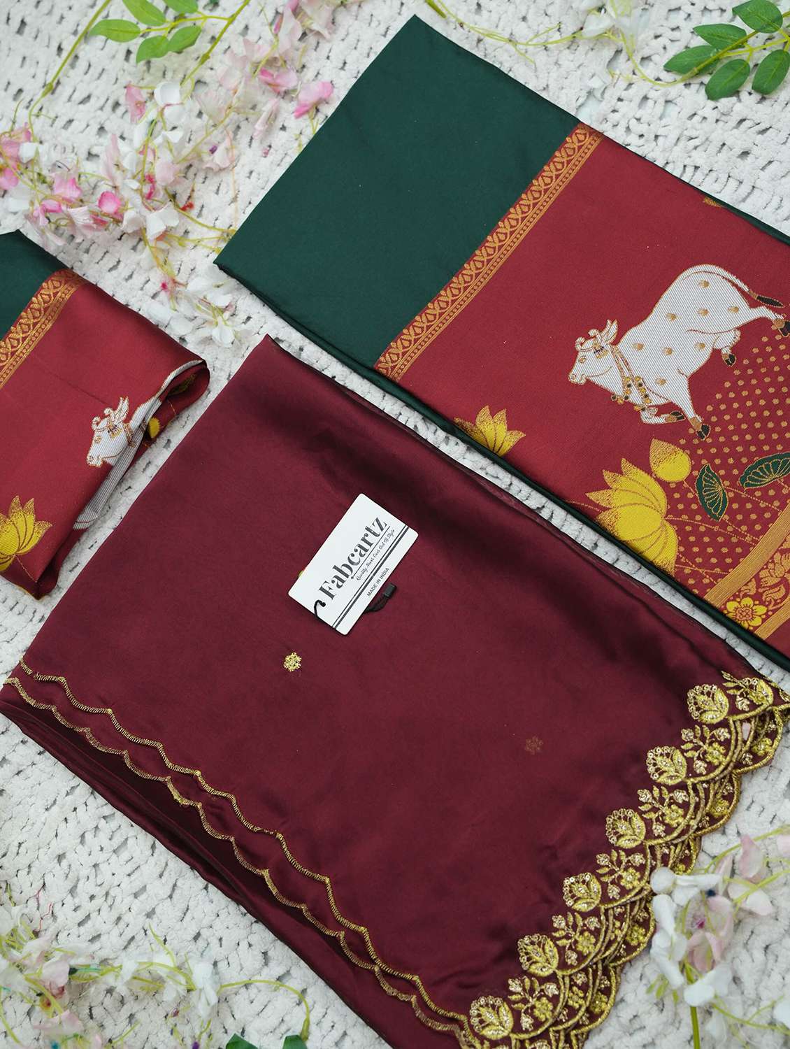 women self design south indian style unstitched lehenga choli - 22240942 -  Standard Image - 1