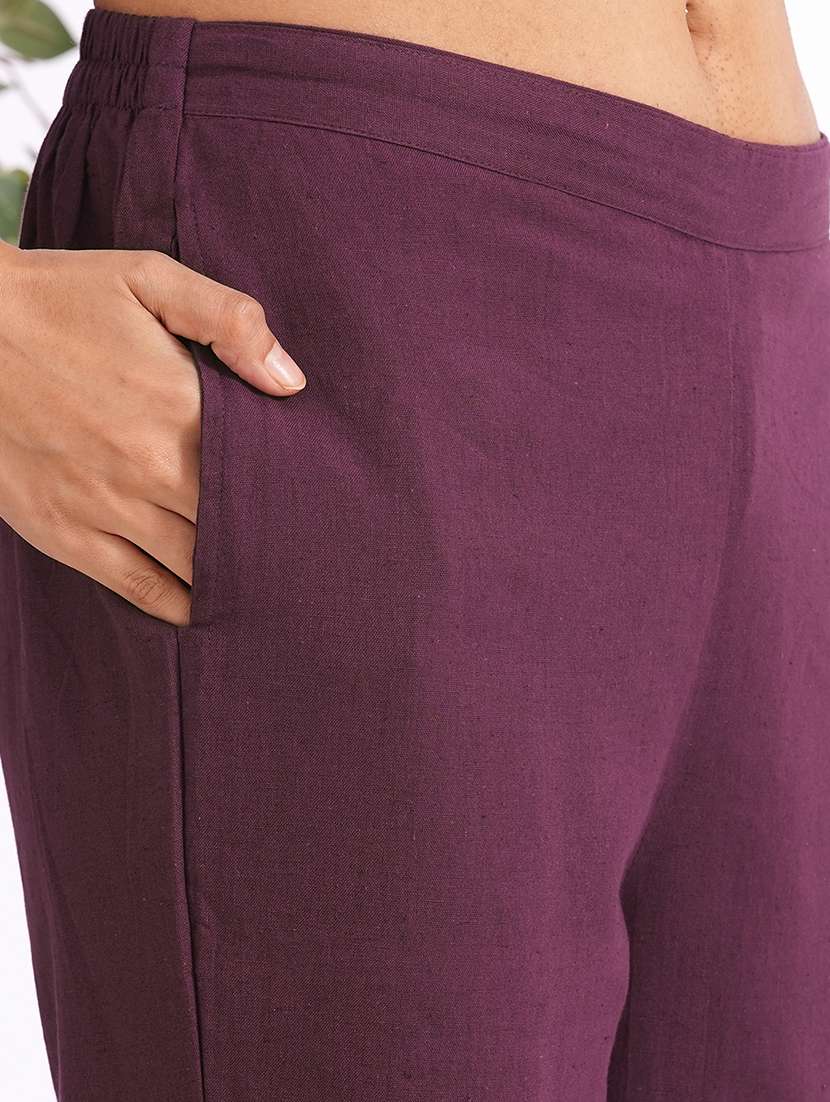 women solid with work three quarter sleeve kurta pant with dupatta set - 22240959 -  Standard Image - 6