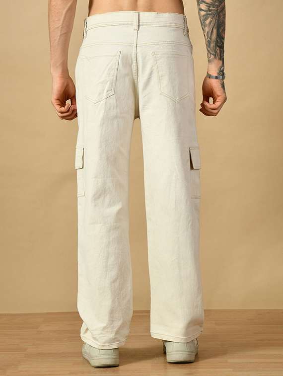 men solid mid rise relaxed fit cargo - 22240997 -  Standard Image - 1