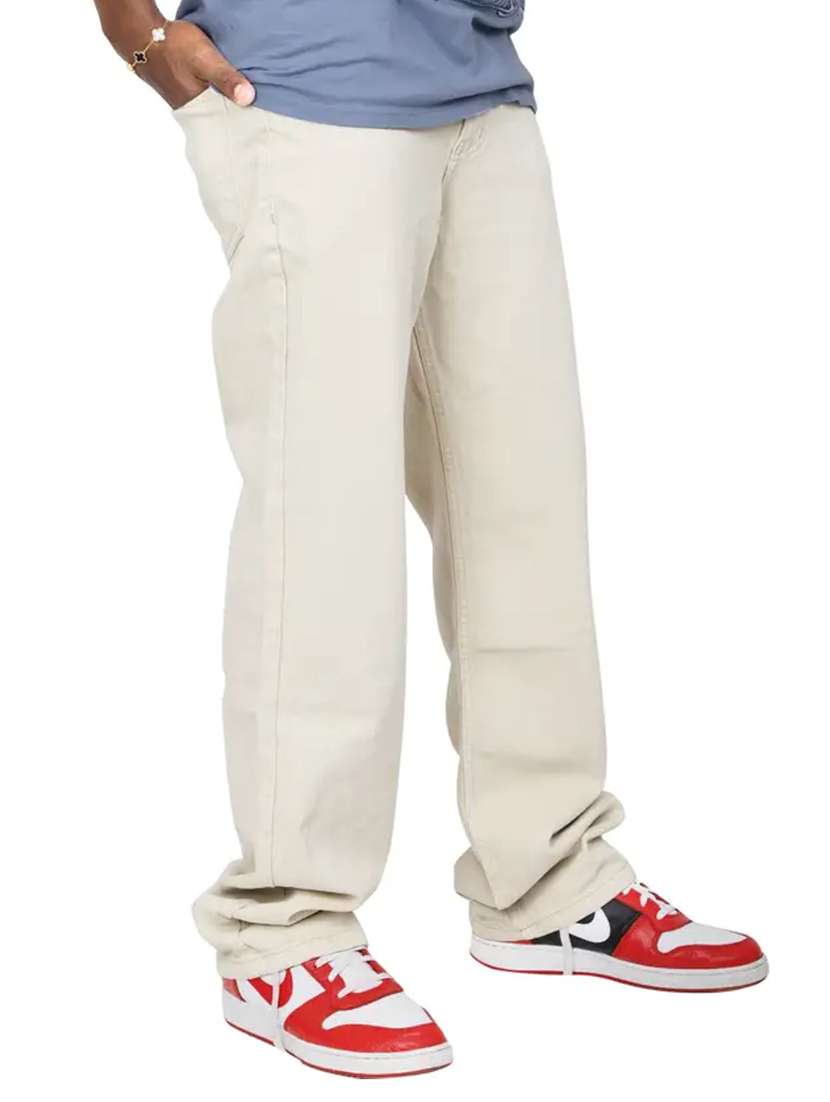 men solid mid rise baggy jean - 22241003 -  Standard Image - 1