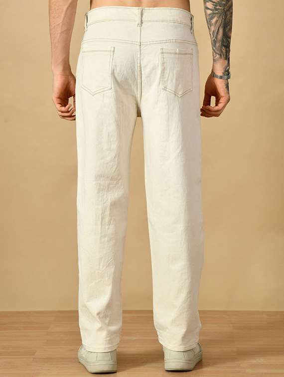 men plain mid rise relaxed fit jeans - 22241007 -  Standard Image - 1