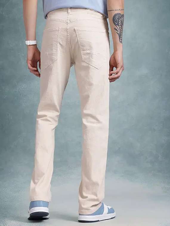 men plain mid rise relaxed fit jeans - 22241013 -  Standard Image - 1