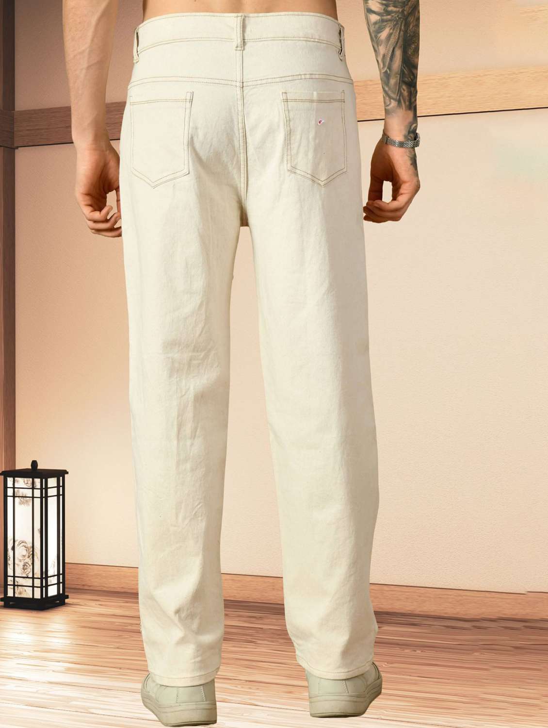 men plain mid rise relaxed fit jeans - 22241030 -  Standard Image - 1