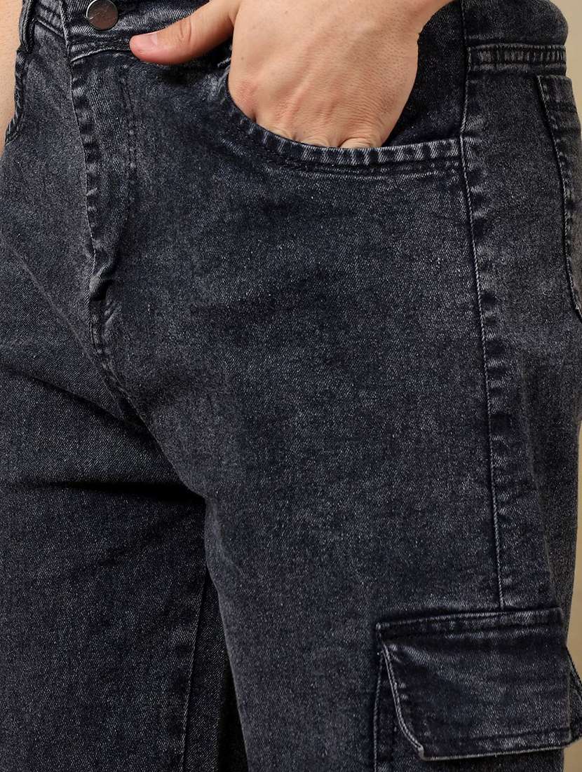 men solid mid rise regular fit cargo - 22241048 -  Standard Image - 1